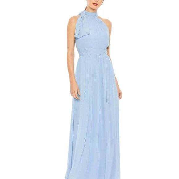 Mac Duggal Dresses & Skirts - NEW | Mac Duggal 55035 High Neck Chiffon Gown Powder Blue Size 8